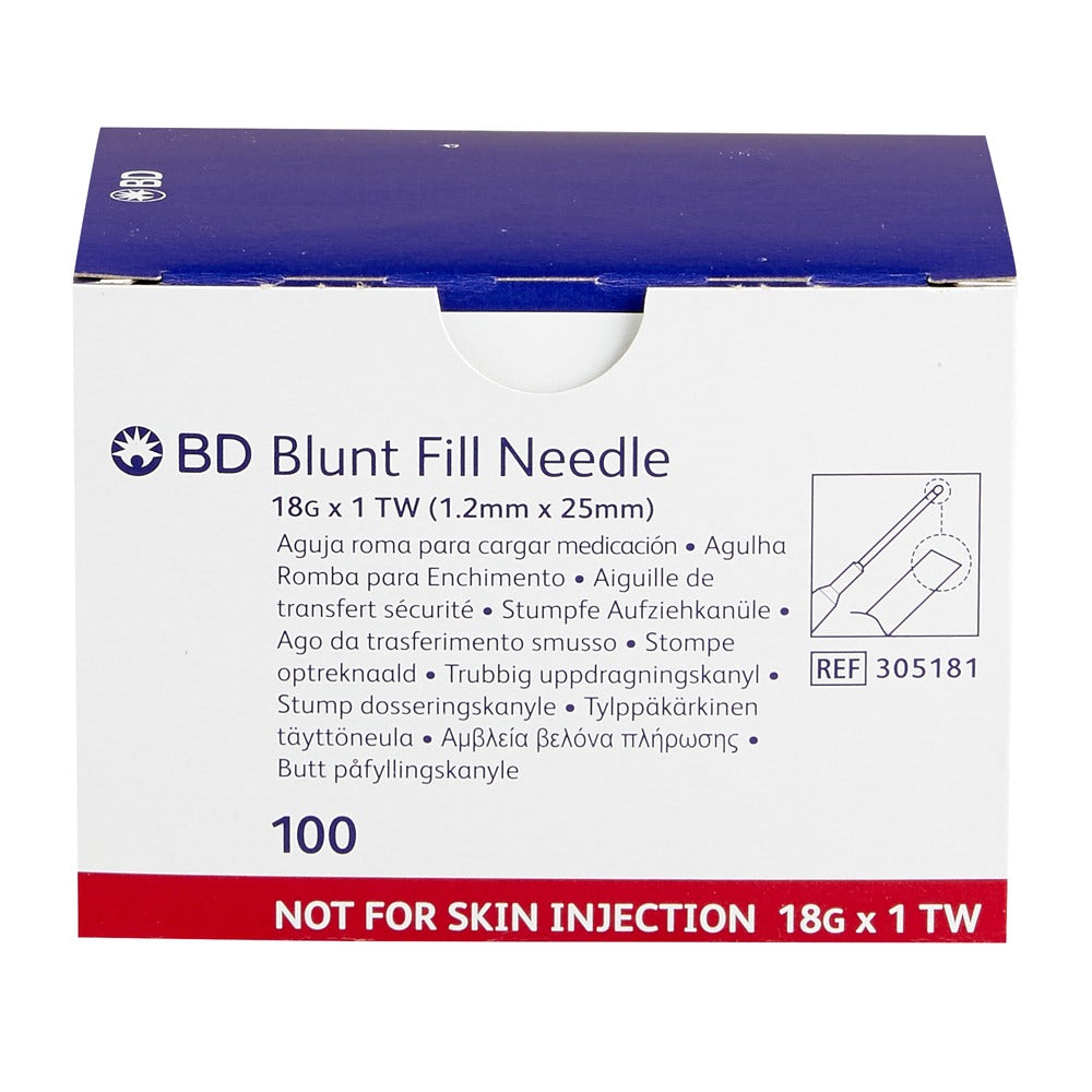 BD Blunt Fill Needle– 305181- 18 G, 1 BD Blunt Fill Needle– 305181- 18 G, 1
